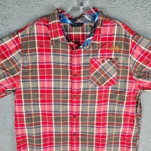 The North Face Shirt Mens XL Plaid Short Sleeve Button Up Nylon Blend Colorful